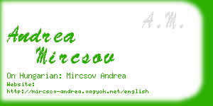 andrea mircsov business card